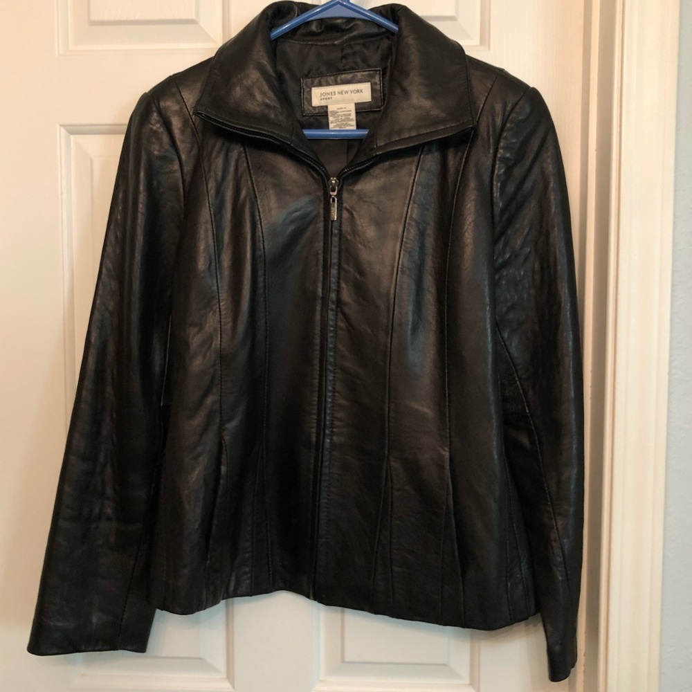 Jones New York Black Leather Jacket